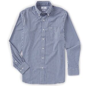 Southern Tide Gingham Intercoastal Sport Button Down Shirt in Yacht Blue XL